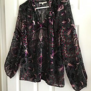 NWT Violet & Claire Black Sheer Top